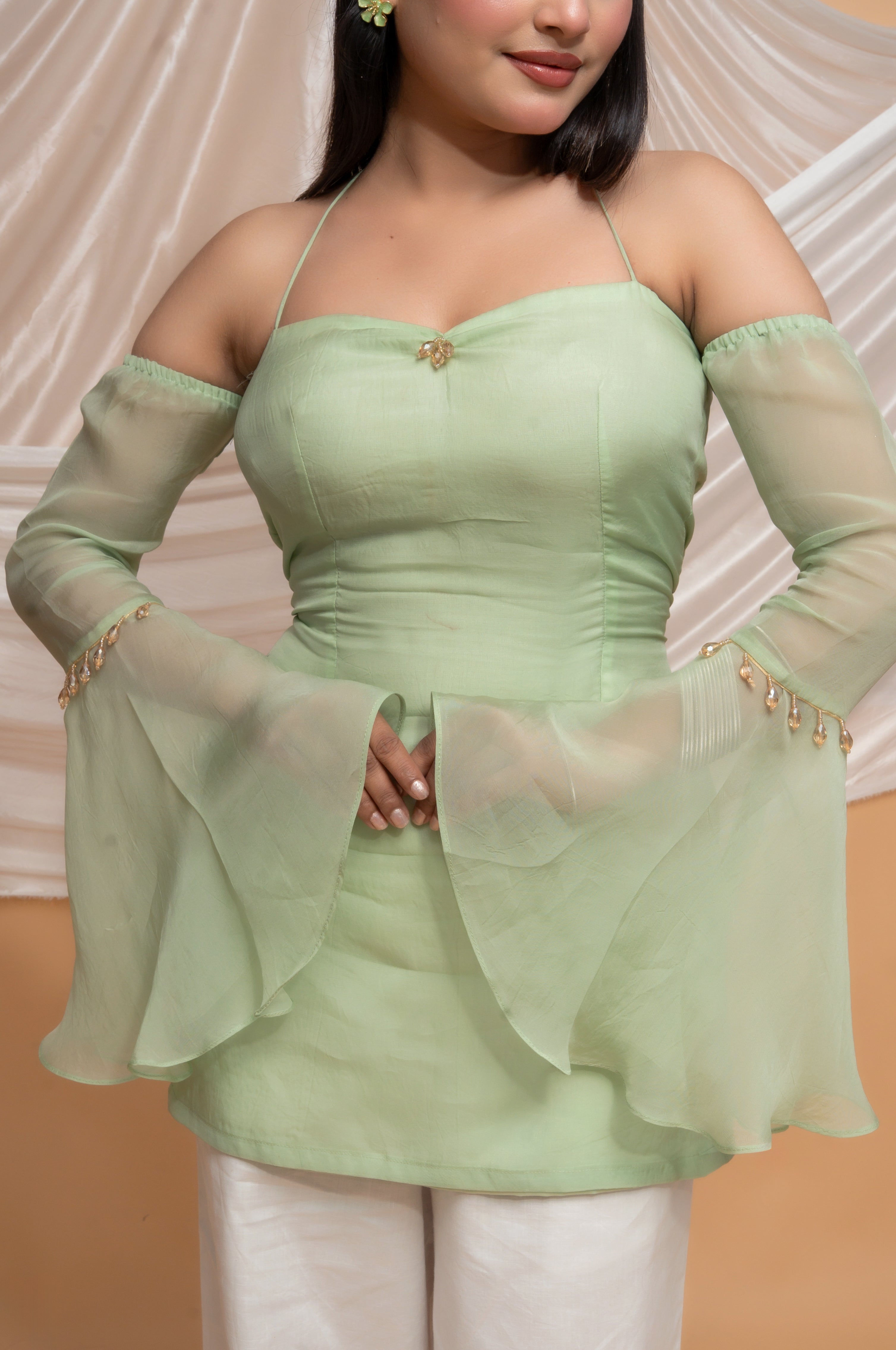 VERENA ORGANZA SILK SHORT KURTI