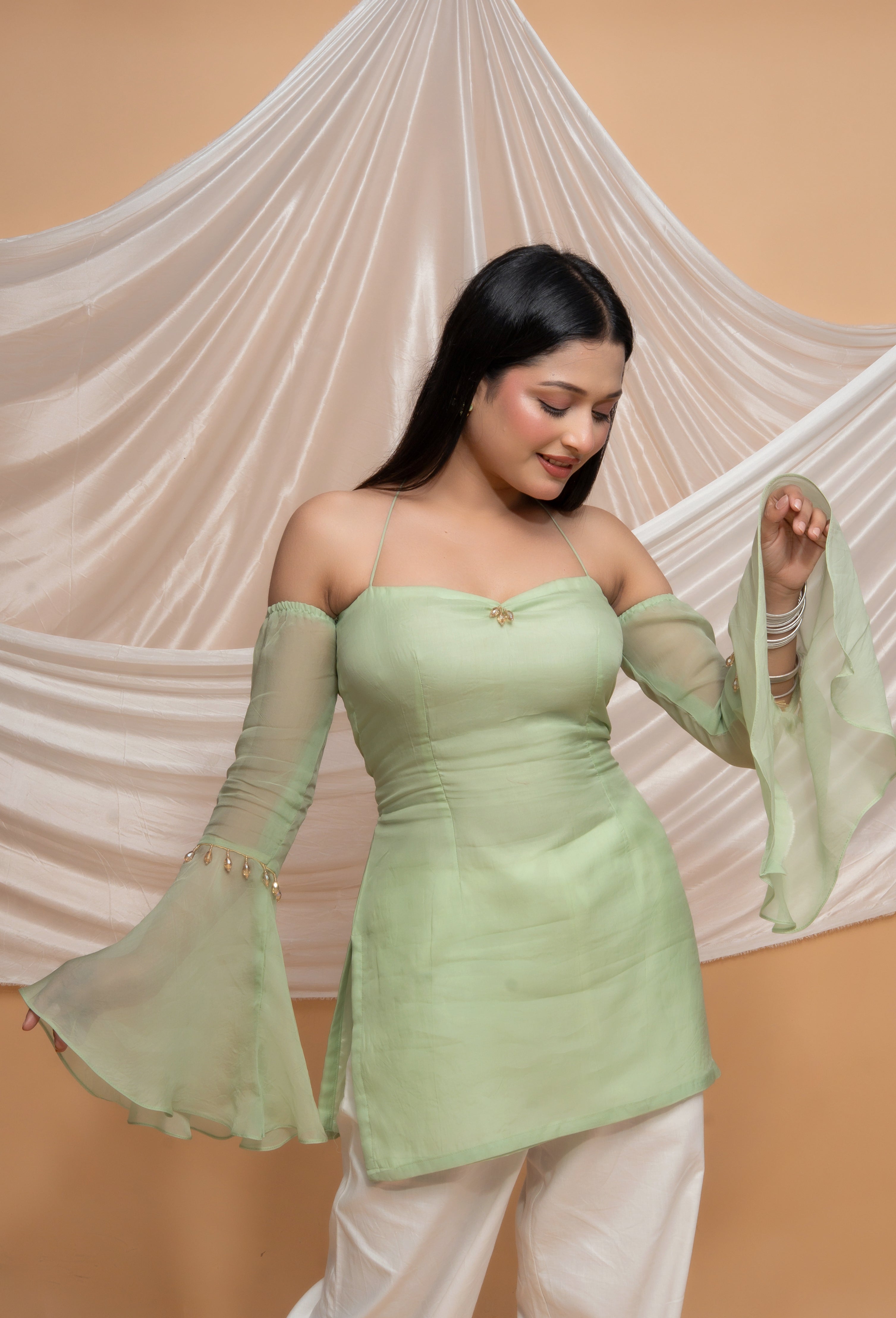 VERENA ORGANZA SILK SHORT KURTI