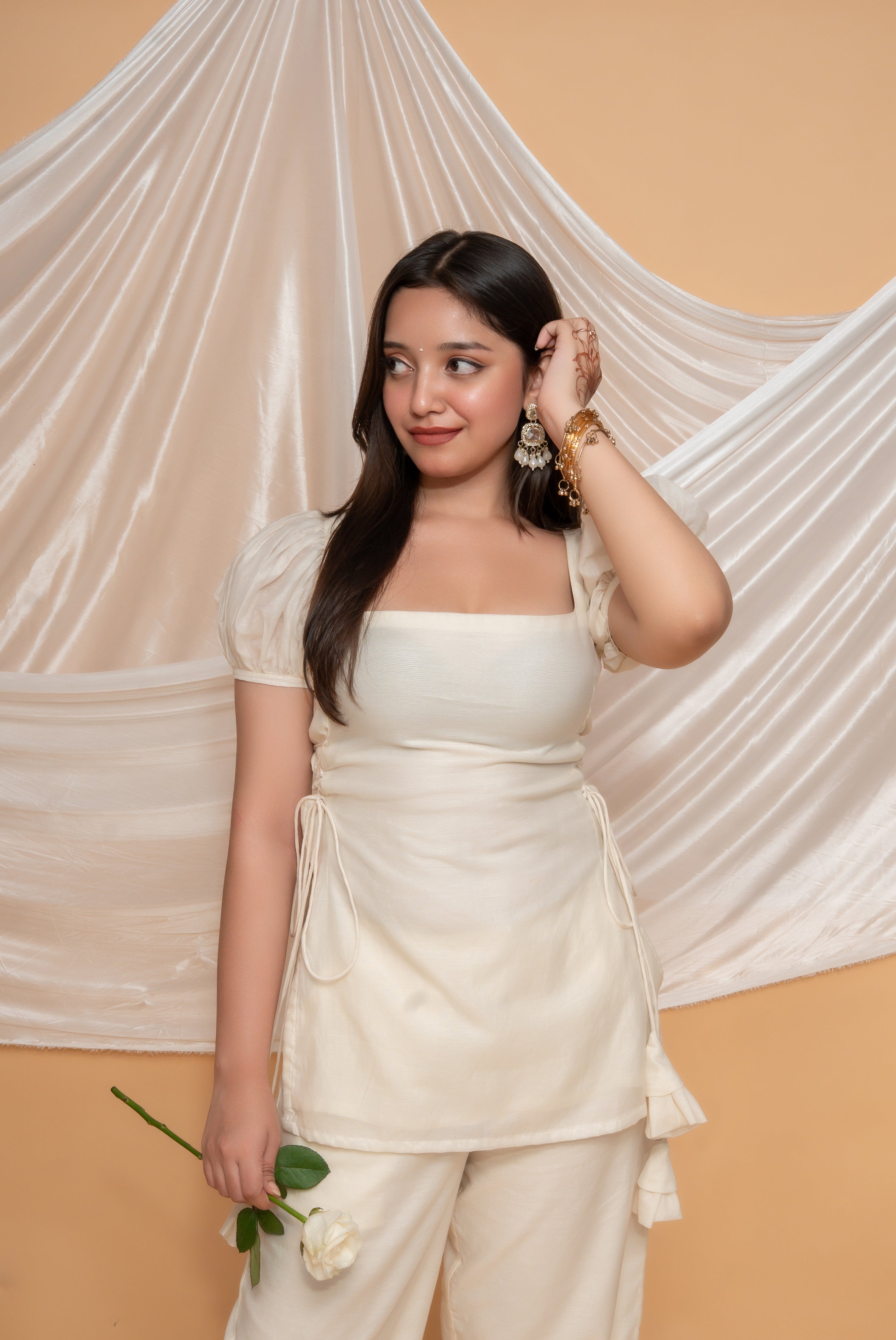 ELORA CHANDERI MUL SHORT KURTI