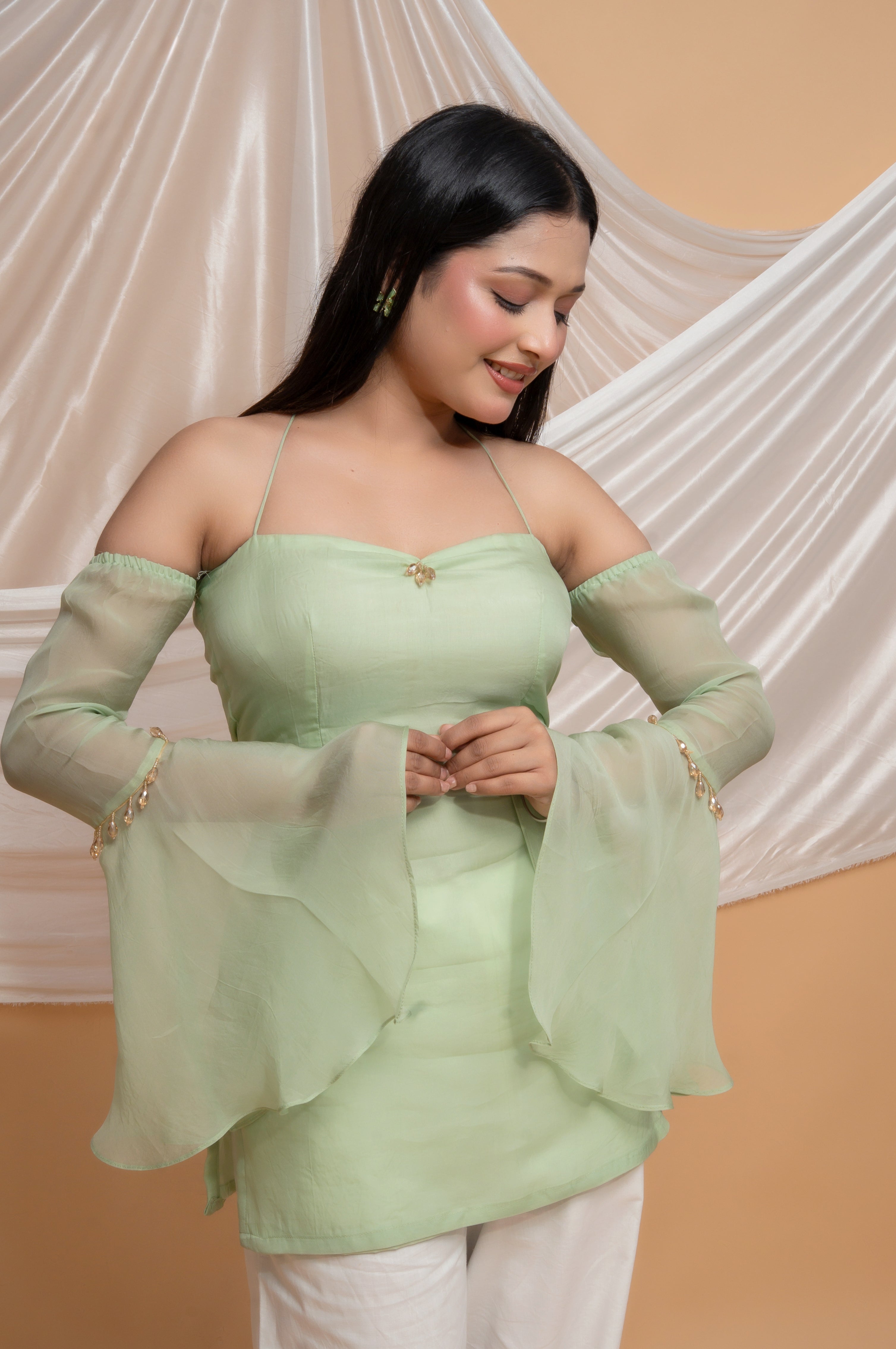 VERENA ORGANZA SILK SHORT KURTI