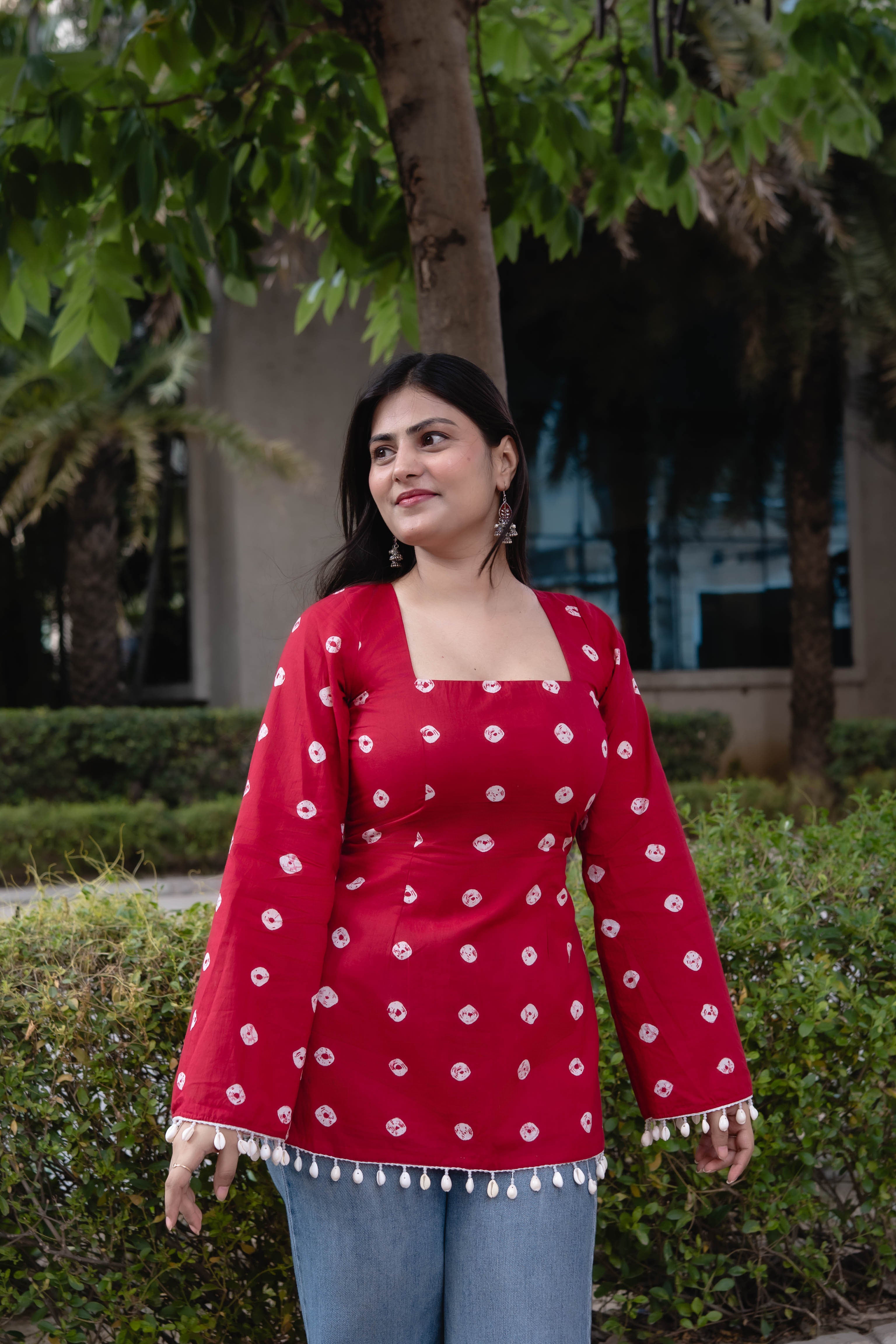 Adora red corset Kurti