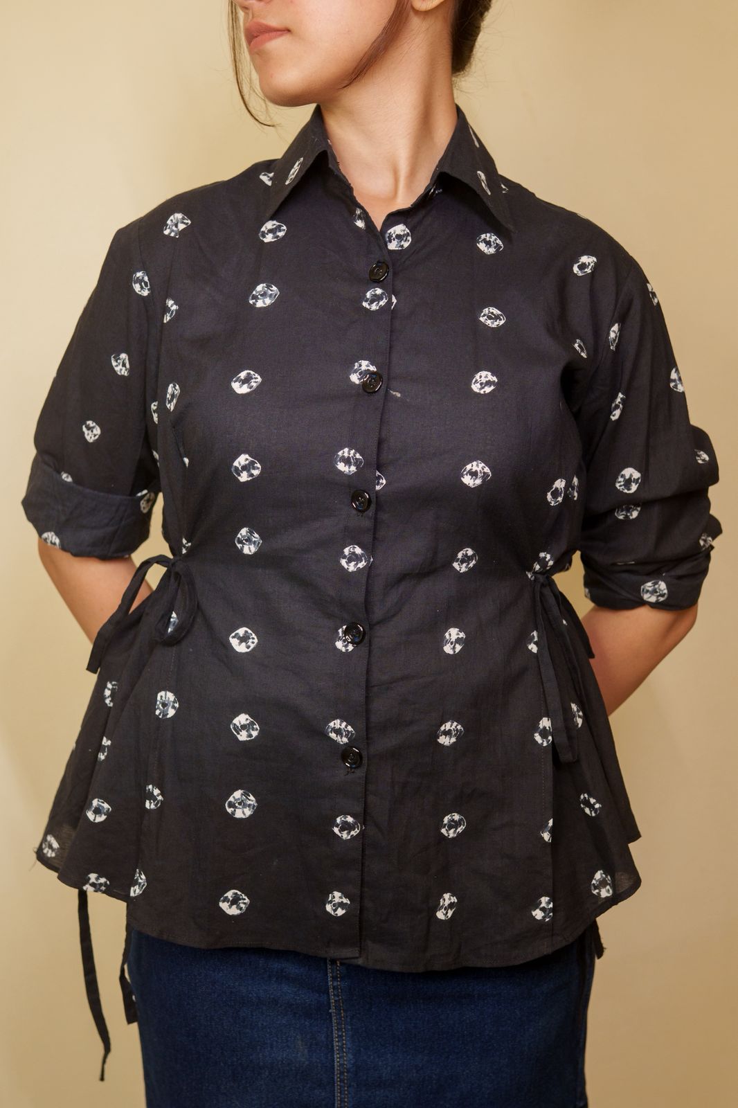 Bandhani corset shirt